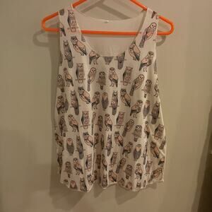 Owl Tank Top Size Large
